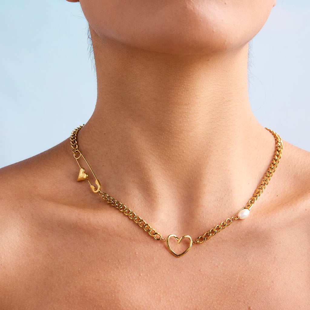 Épingle d’Amour Necklace - 18k Gold Plated Jewelry Switzerland