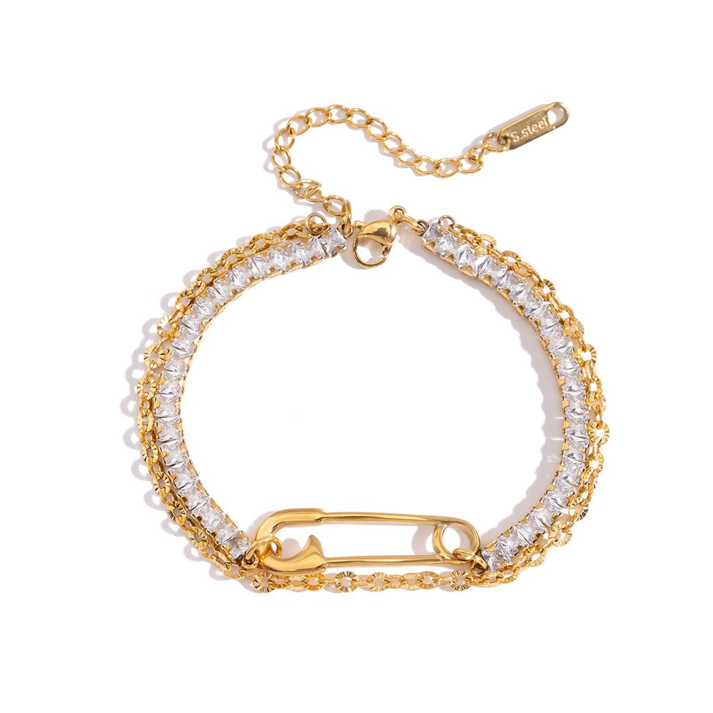 Épingle Éclatante Bracelet - 18k Gold Plated Jewelry Switzerland