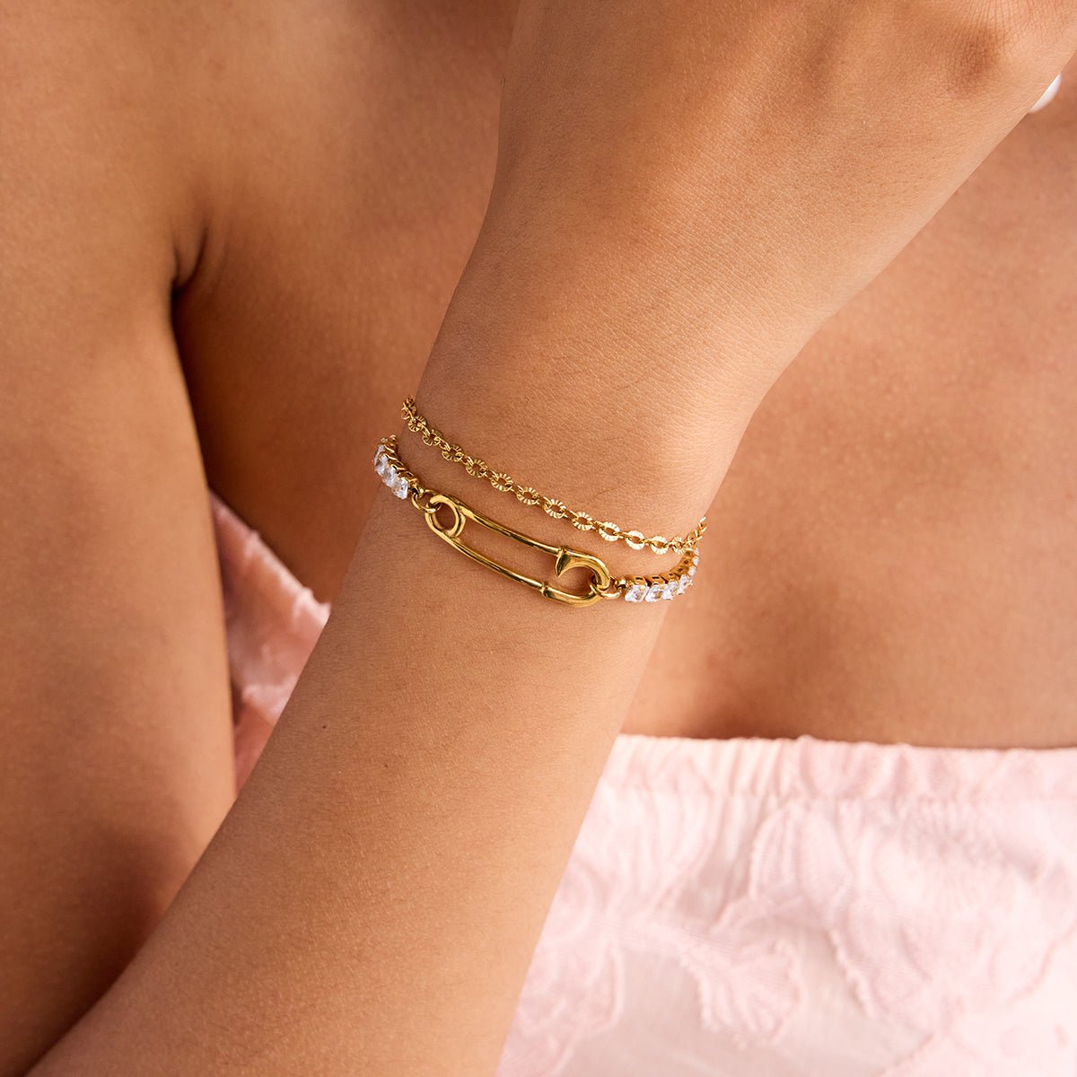 Épingle Éclatante Bracelet - 18k Gold Plated Jewelry Switzerland