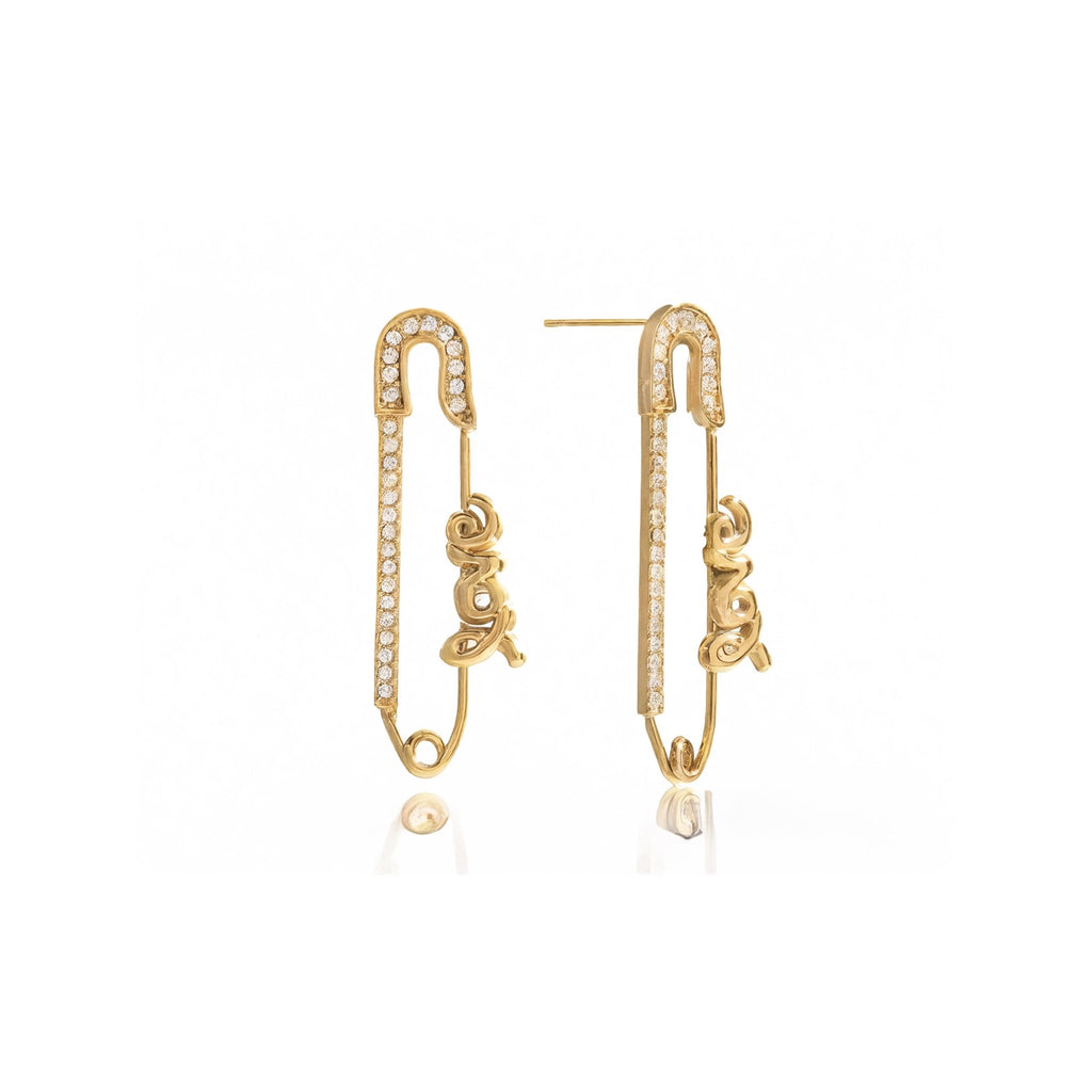 Épingle Monogramme Earrings - 18k Gold Plated Jewelry Switzerland