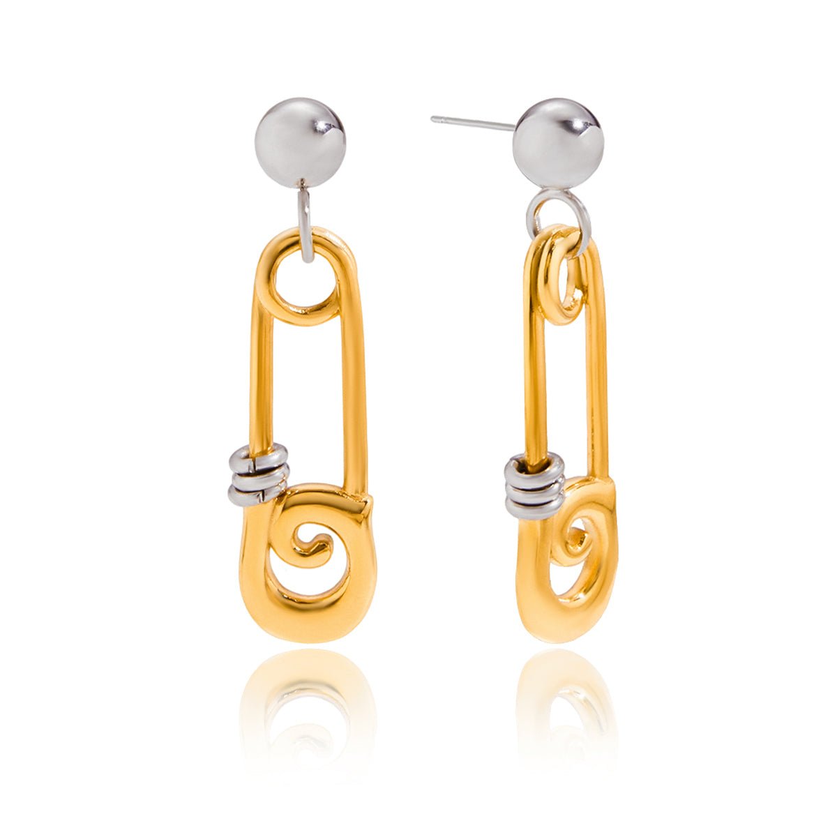 Épingle Spirale Earrings - 18k Gold Plated Jewelry Switzerland