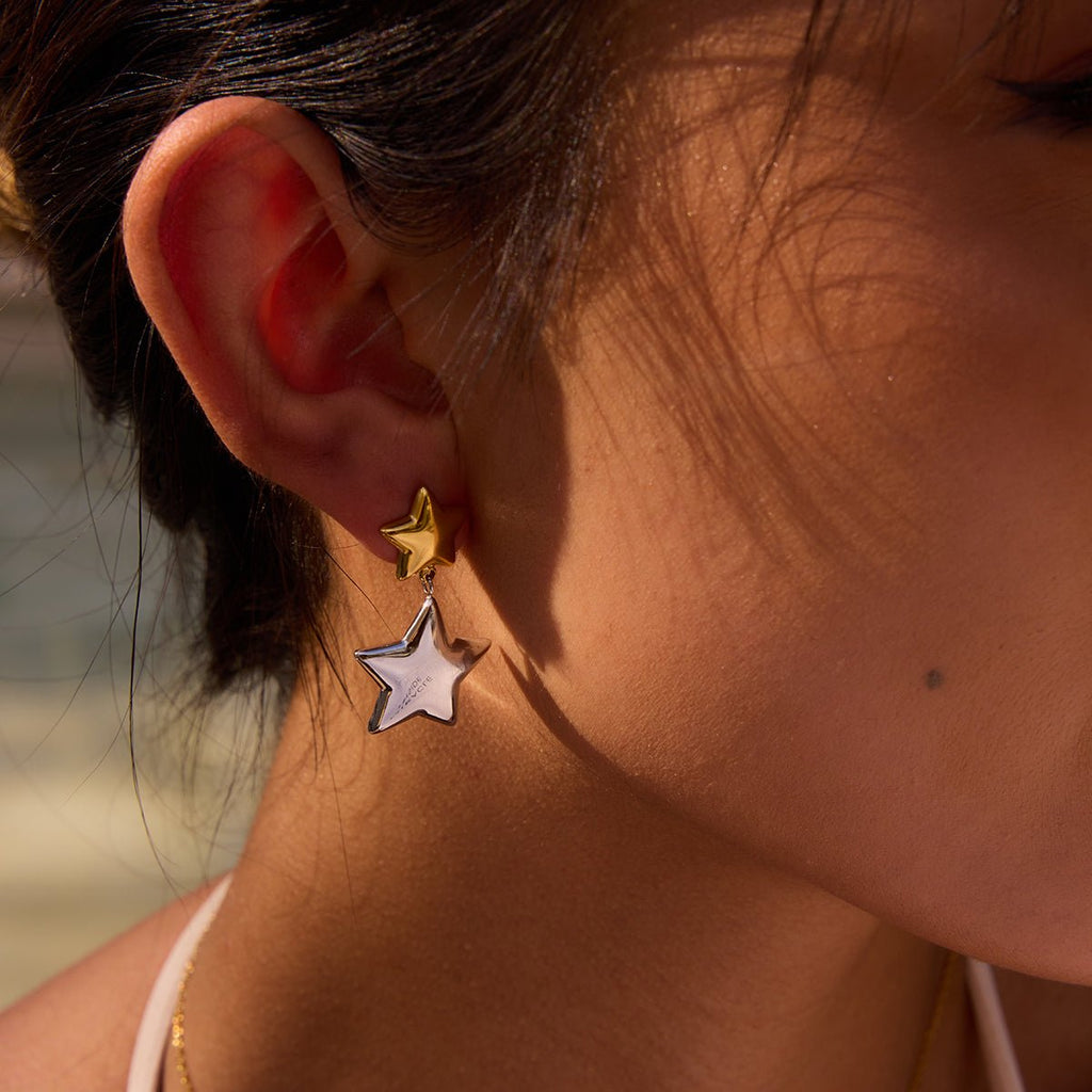 Étoiles Jumelles Earrings - 18k Gold Plated Jewelry Switzerland