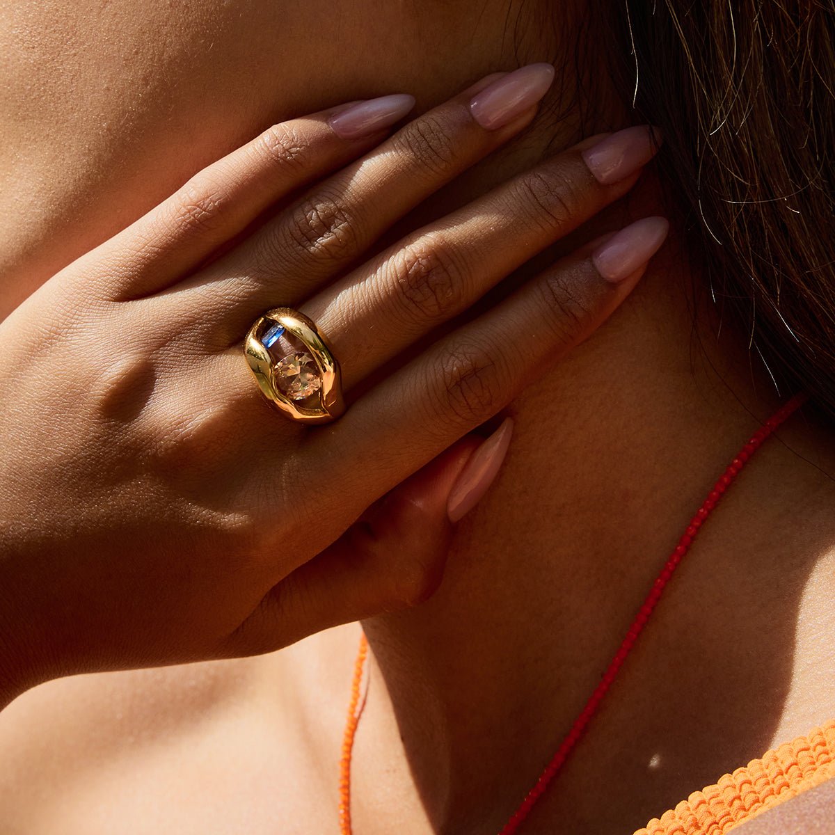 Étreinte de Champagne Ring - 18k Gold Plated Jewelry Switzerland