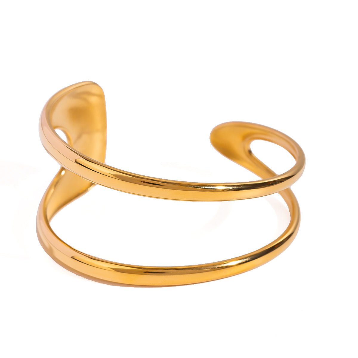 Étreinte Fluide Cuff - 18k Gold Plated Jewelry Switzerland