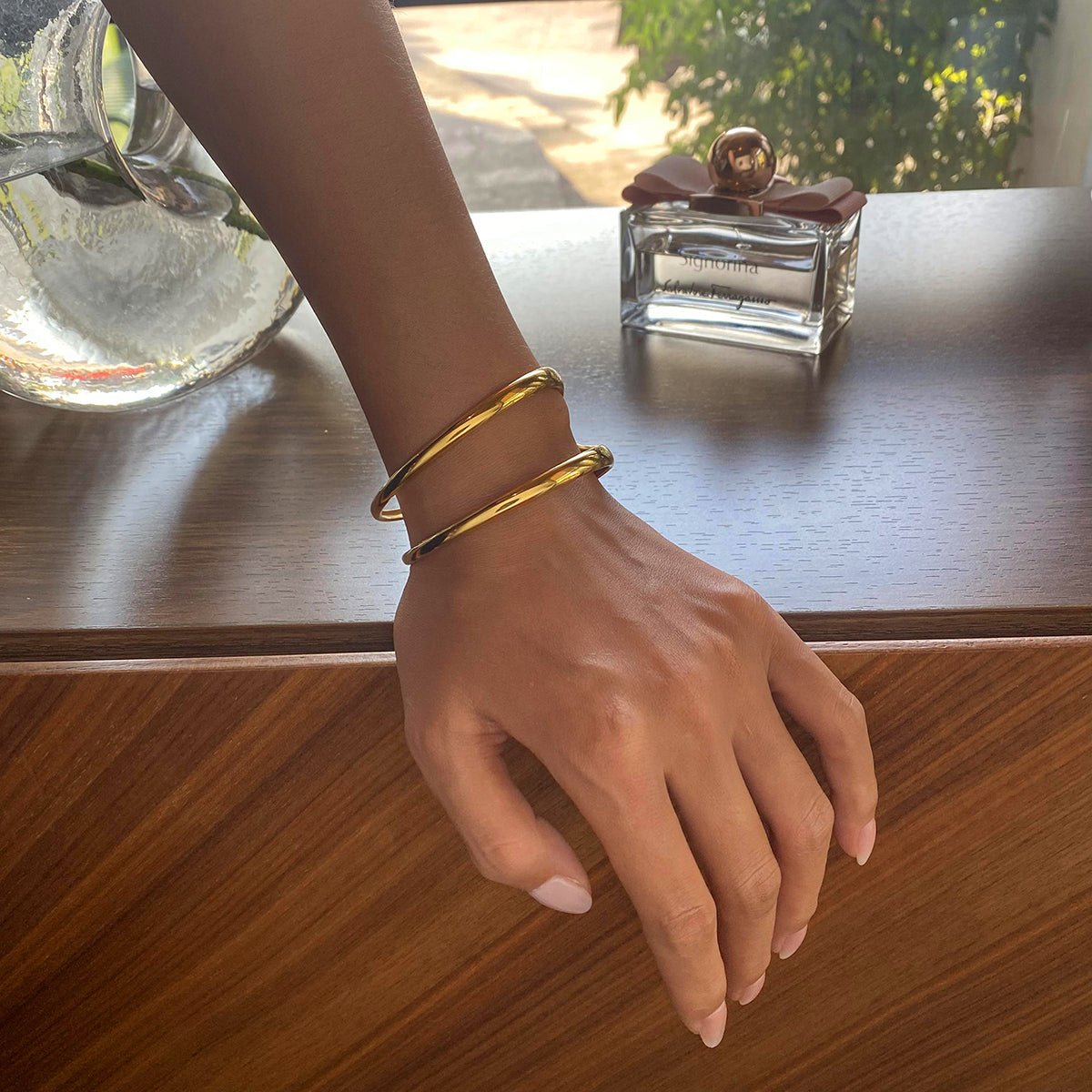 Étreinte Fluide Cuff - 18k Gold Plated Jewelry Switzerland