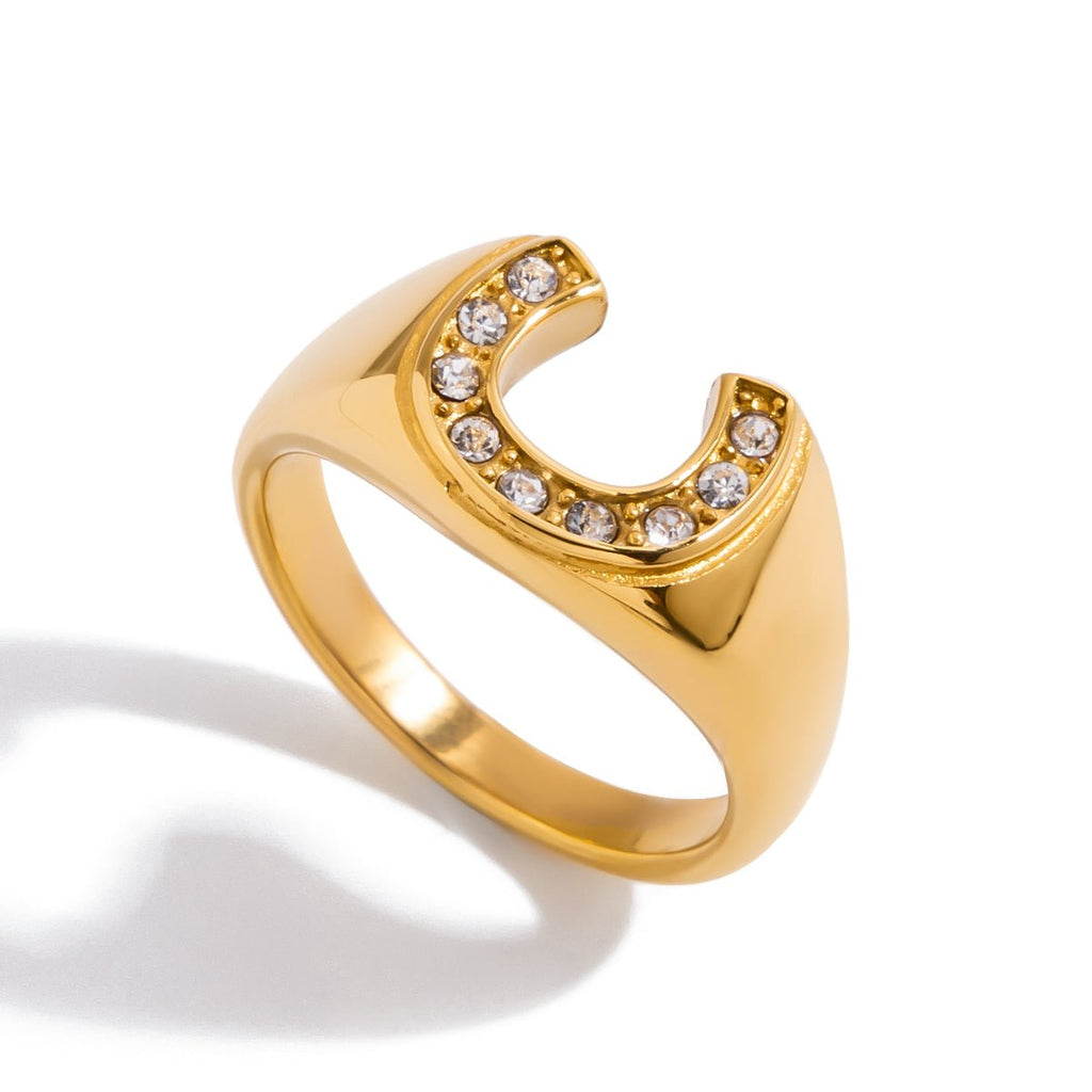 Fer à Cheval Étoilé Ring - 18k Gold Plated Jewelry Switzerland