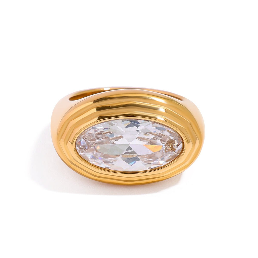 Flamme d’Ovale Ring - 18k Gold Plated Jewelry Switzerland