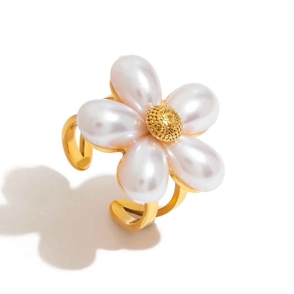 Fleur de Nacre Ring - 18k Gold Plated Jewelry Switzerland