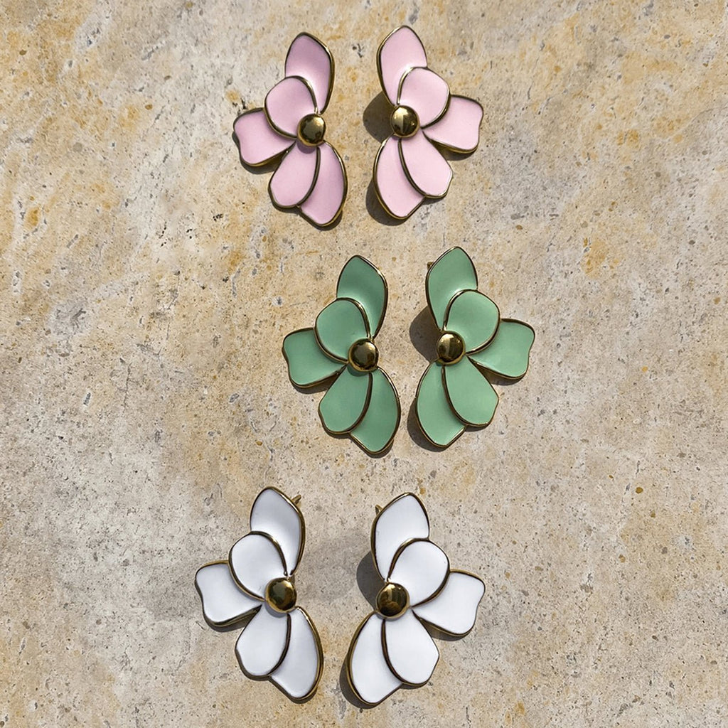 Fleur de Pistache Earrings - 18k Gold Plated Jewelry Switzerland