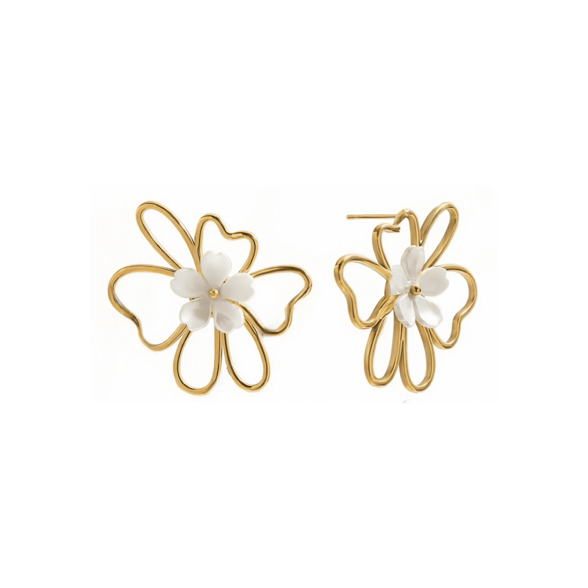 Fleur Éclose Earrings - 18k Gold Plated Jewelry Switzerland