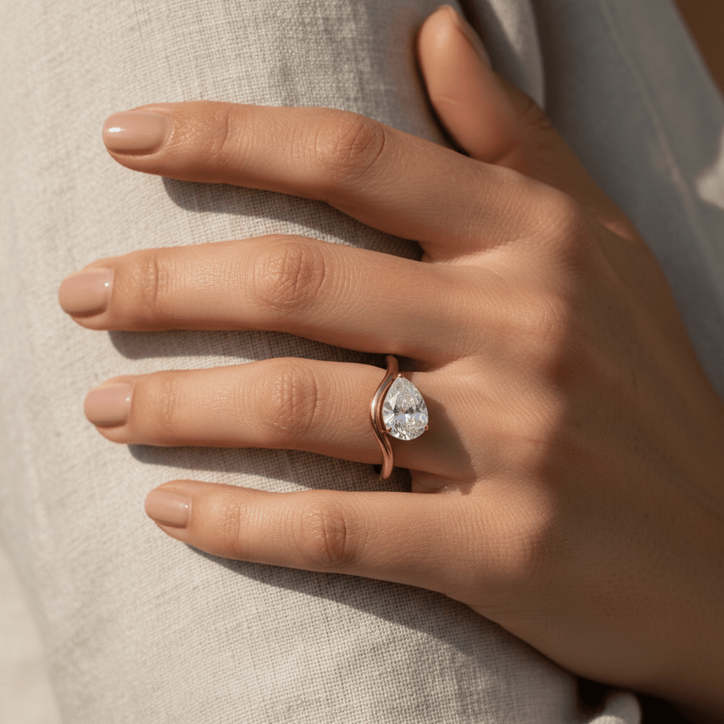 Goutte de Cristal Ring - 18k Gold Plated Jewelry Switzerland