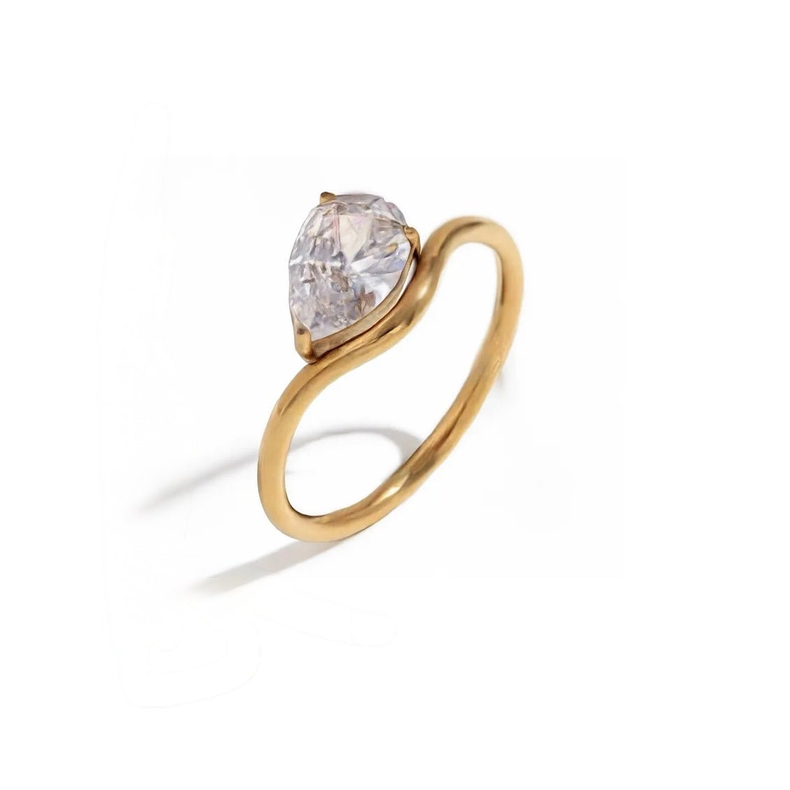 Goutte de Cristal Ring - 18k Gold Plated Jewelry Switzerland