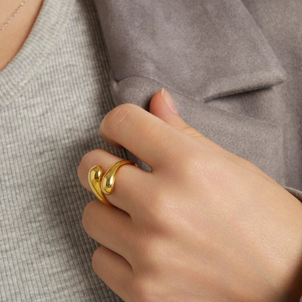 Goutte de Soleil Ring - 18k Gold Plated Jewelry Switzerland