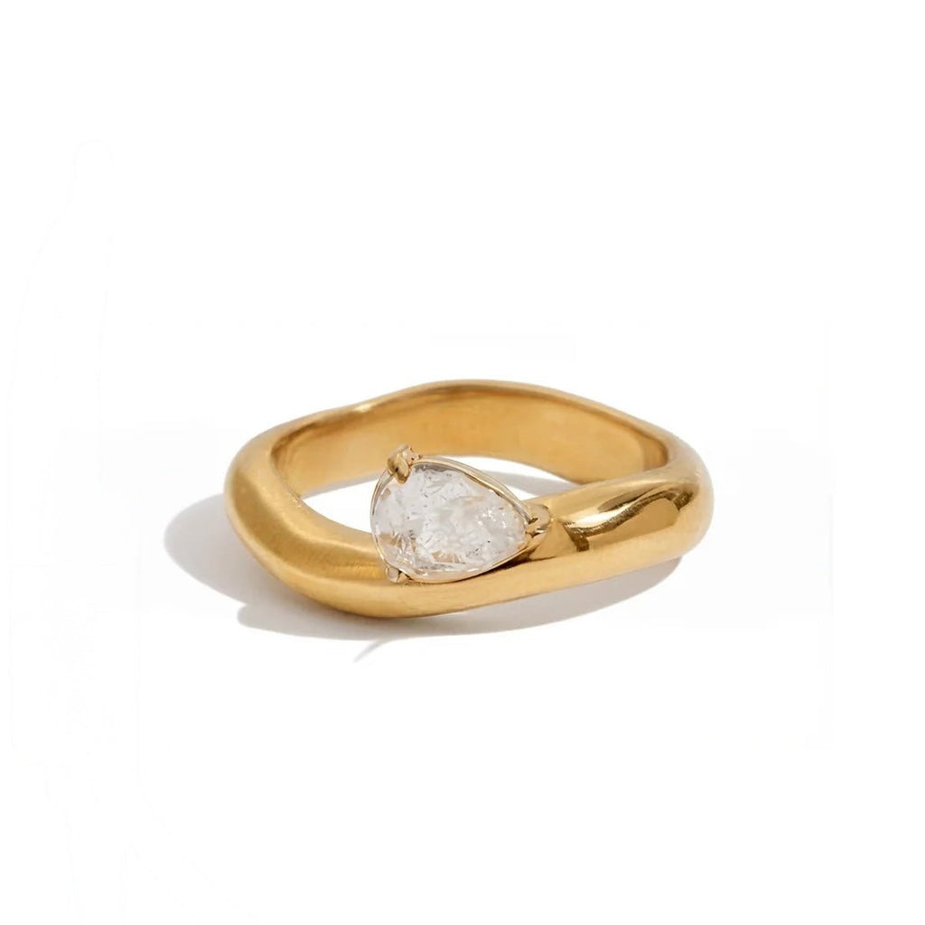 Goutte Fluide Ring - 18k Gold Plated Jewelry Switzerland
