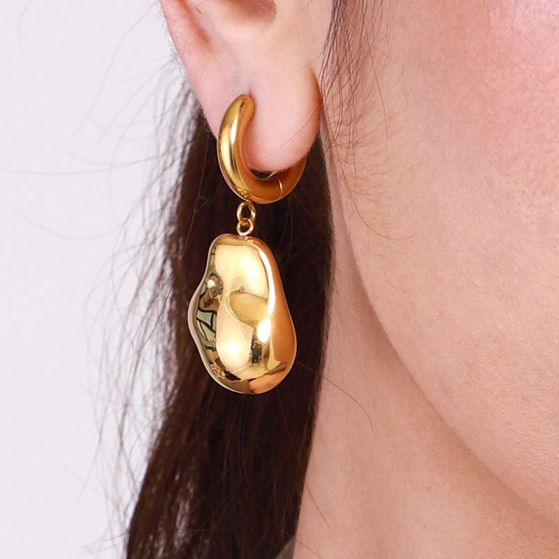 Gouttes Molten Earrings - 18k Gold Plated Jewelry Switzerland