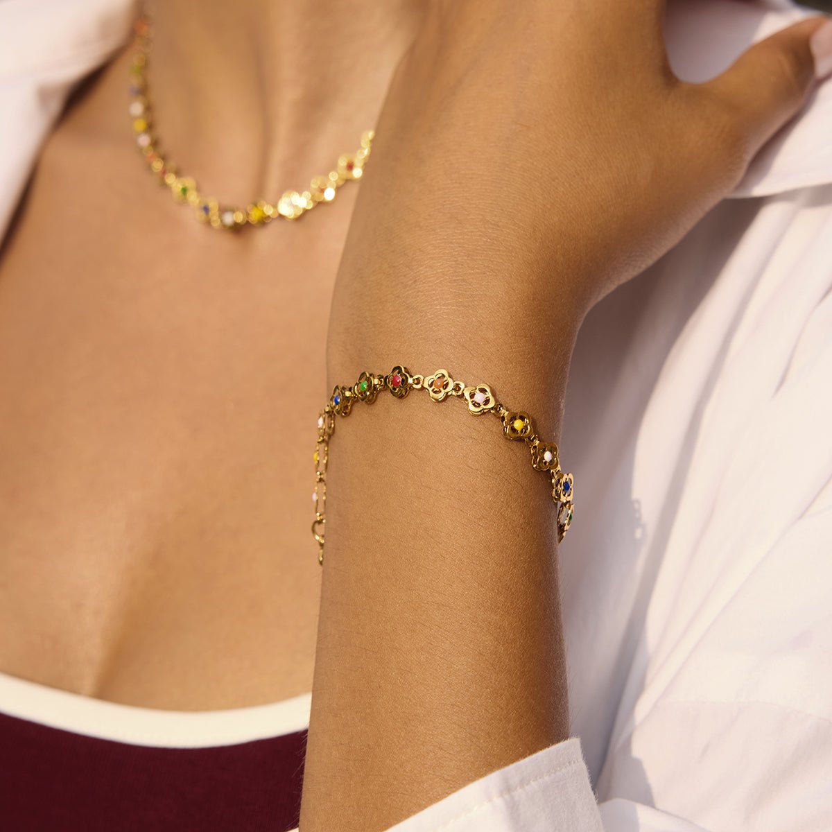 Guirlande Arc - en - Ciel Bracelet - 18k Gold Plated Jewelry Switzerland