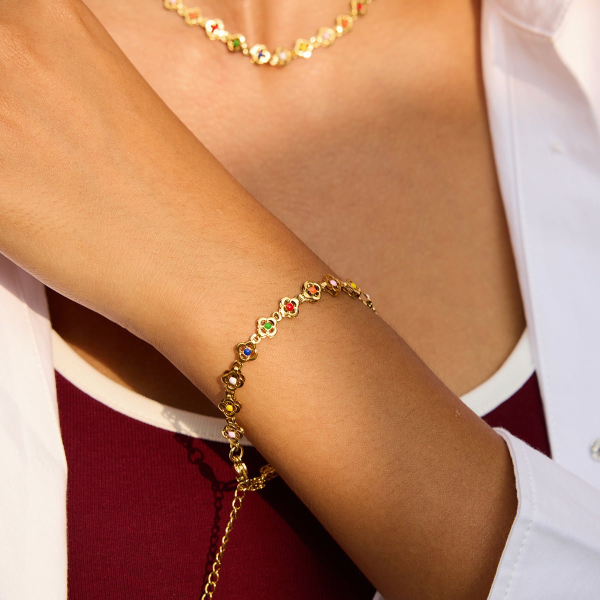 Guirlande Arc - en - Ciel Bracelet - 18k Gold Plated Jewelry Switzerland