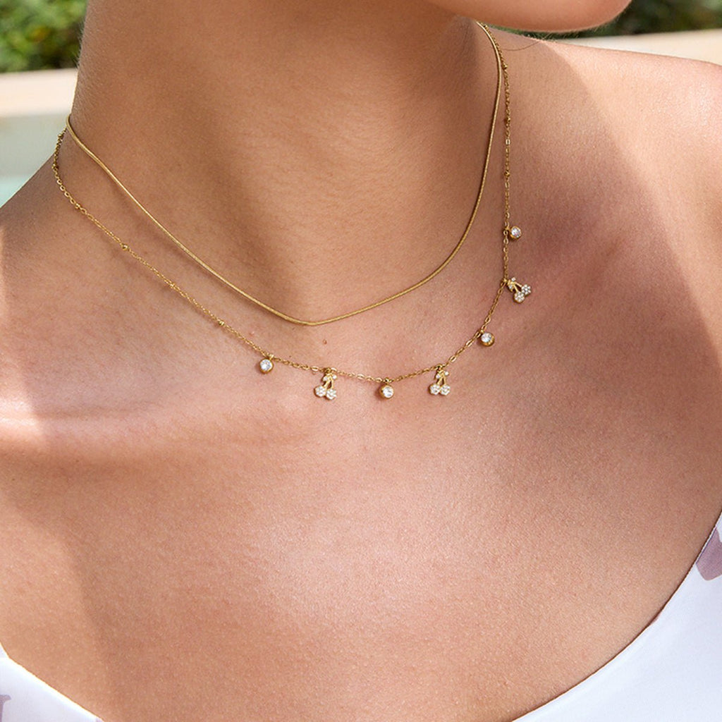Guirlande de Cerises Necklace - 18k Gold Plated Jewelry Switzerland