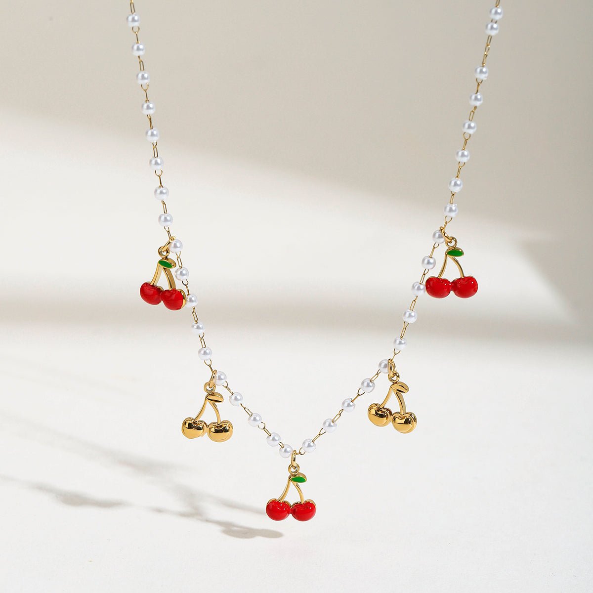 Guirlande de Cerises Necklace - 18k Gold Plated Jewelry Switzerland