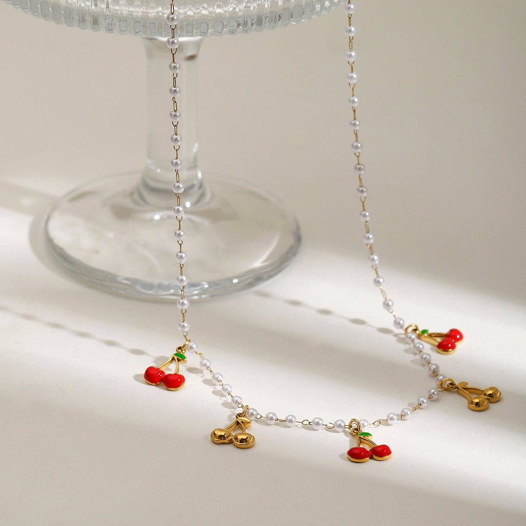 Guirlande de Cerises Necklace - 18k Gold Plated Jewelry Switzerland