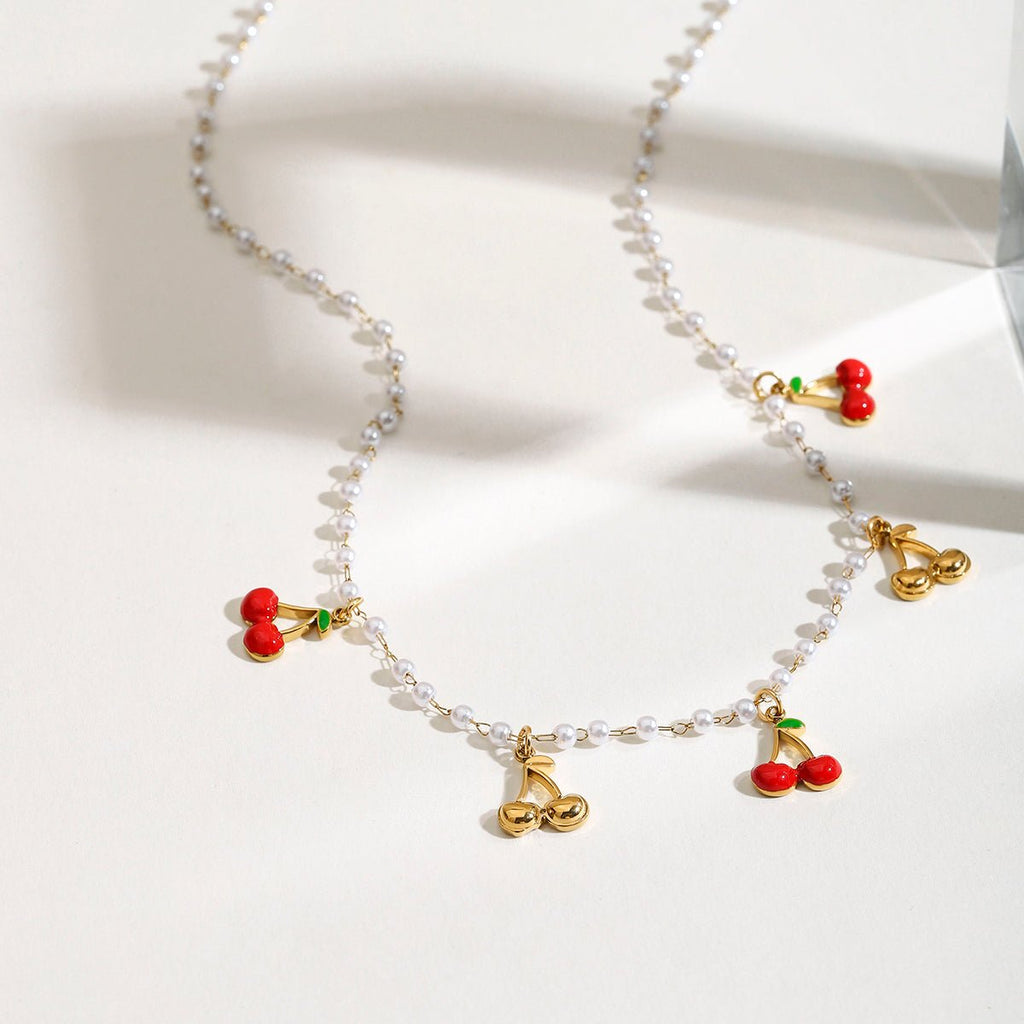 Guirlande de Cerises Necklace - 18k Gold Plated Jewelry Switzerland