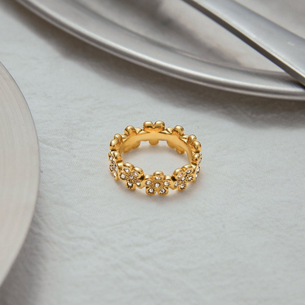Guirlande de Pâquerettes Ring - 18k Gold Plated Jewelry Switzerland