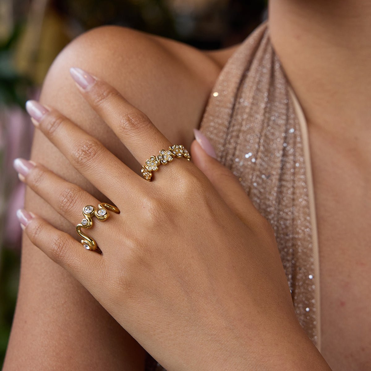 Guirlande de Pâquerettes Ring - 18k Gold Plated Jewelry Switzerland