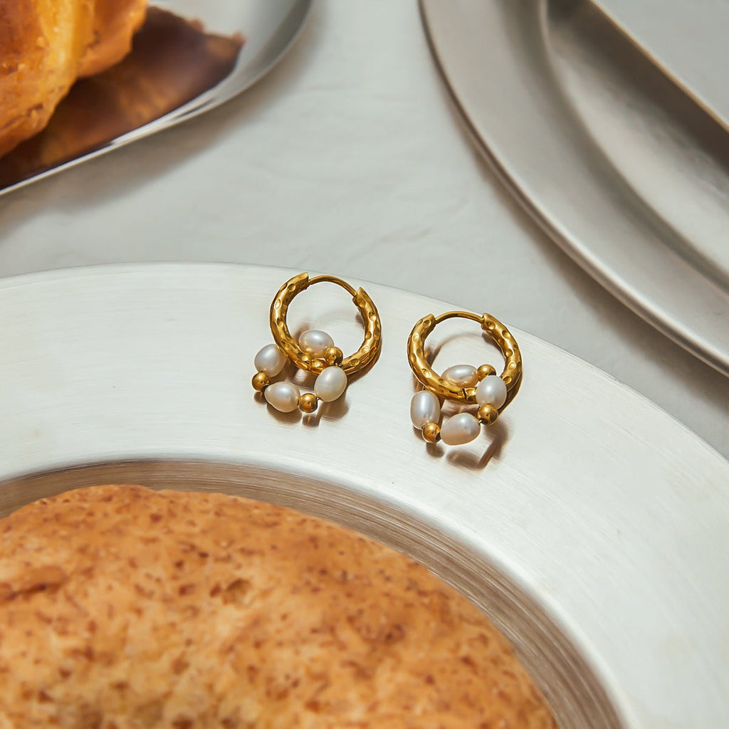 Guirlande Perlé Hoops - 18k Gold Plated Jewelry Switzerland