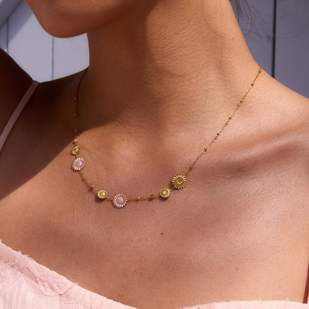 Jardin de Marguerites Necklace - 18k Gold Plated Jewelry Switzerland
