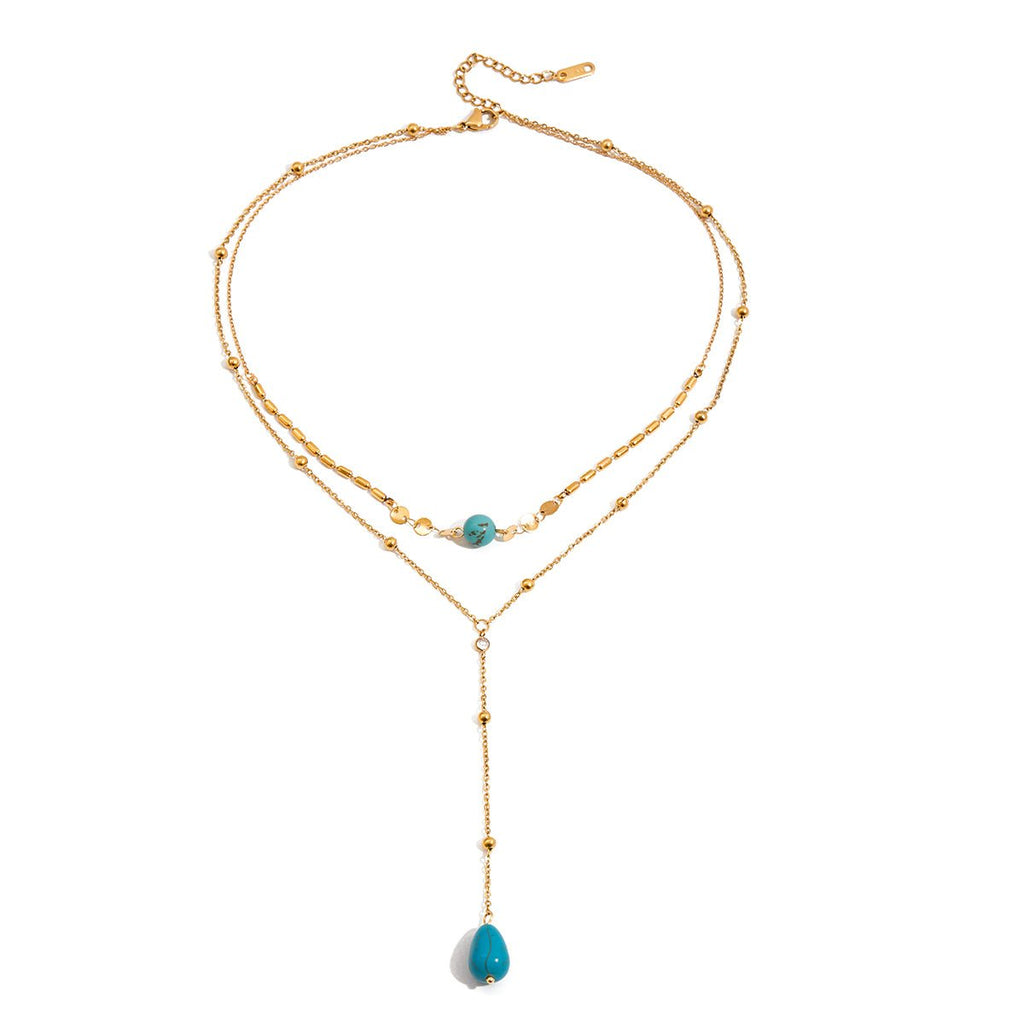Lagon Double Necklace - 18k Gold Plated Jewelry Switzerland