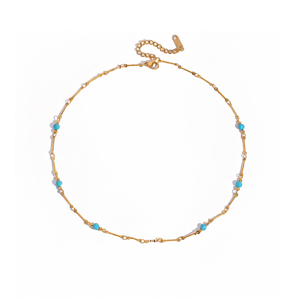 Lagon Turquoise Necklace - 18k Gold Plated Jewelry Switzerland