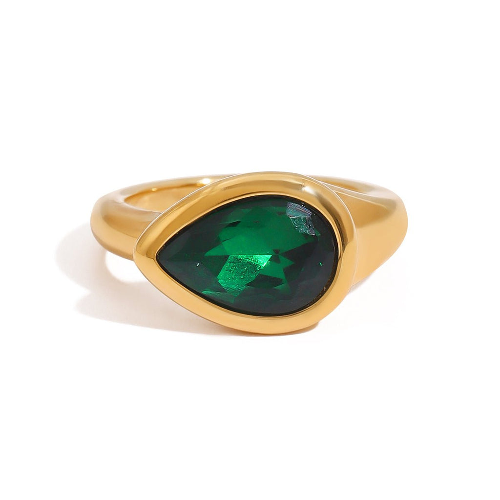 Larme de Verdure Ring - 18k Gold Plated Jewelry Switzerland