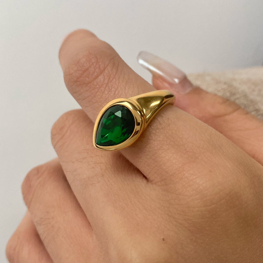 Larme de Verdure Ring - 18k Gold Plated Jewelry Switzerland