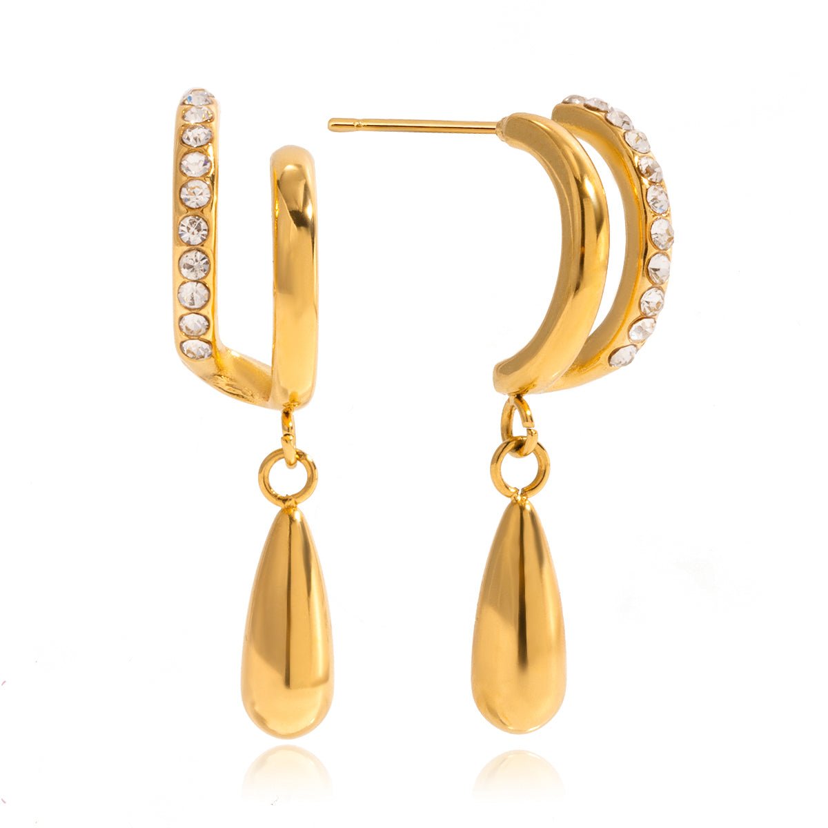 Larmes Scintillantes Earrings - 18k Gold Plated Jewelry Switzerland
