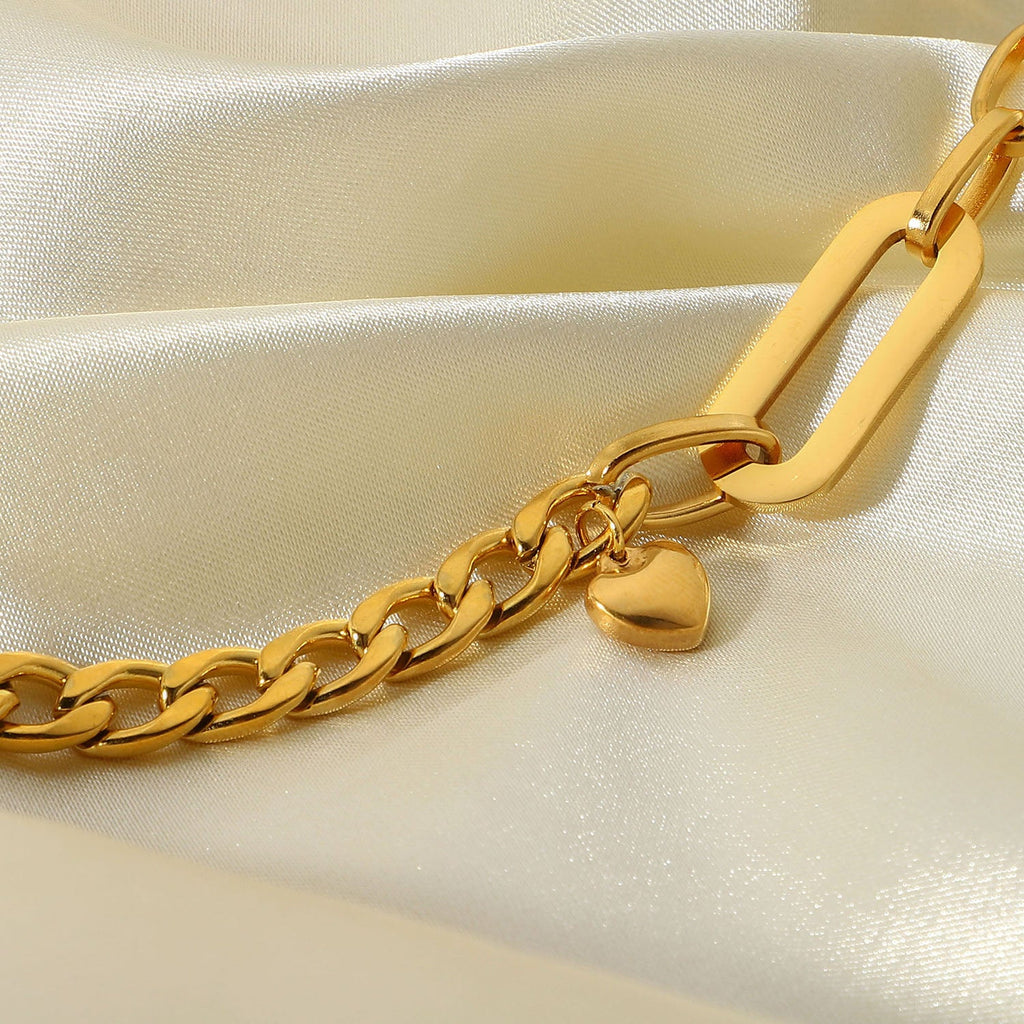 Lien Cœur Marinière Bracelet - 18k Gold Plated Jewelry Switzerland