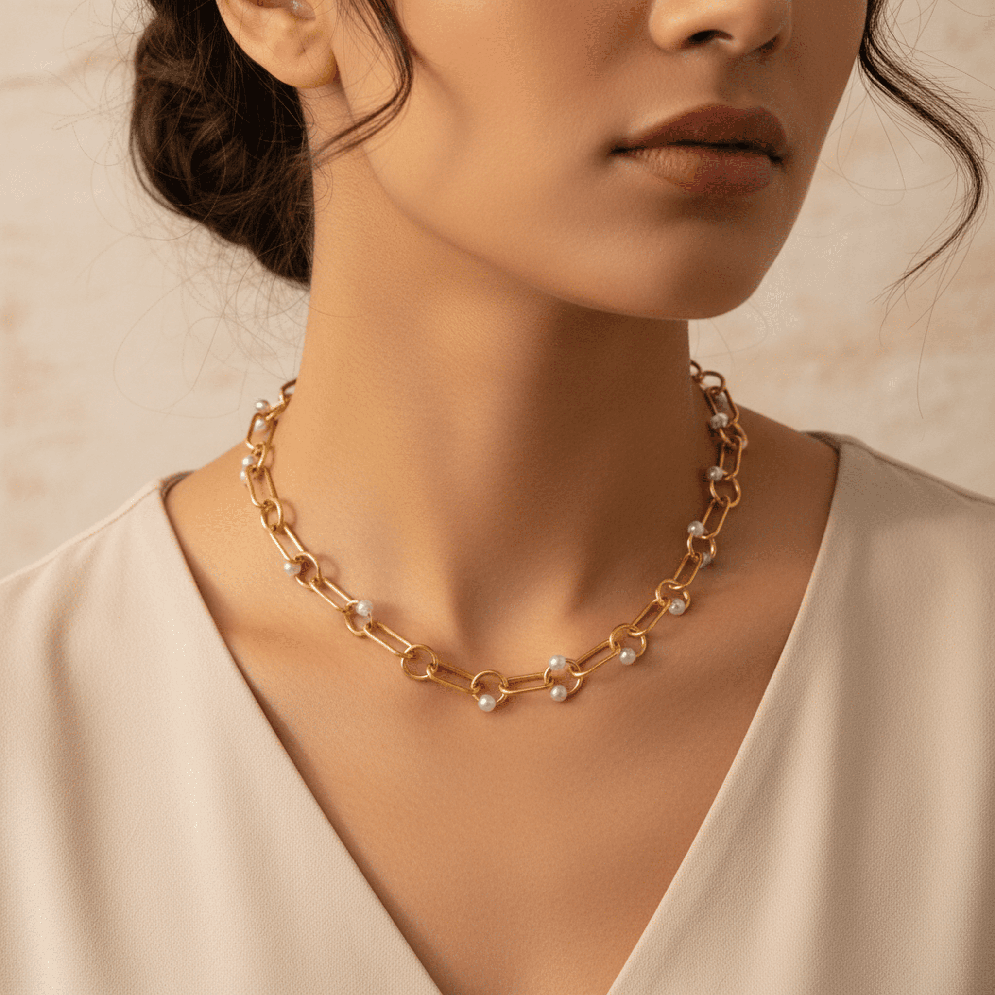 Lien de Perles Necklace - 18k Gold Plated Jewelry Switzerland