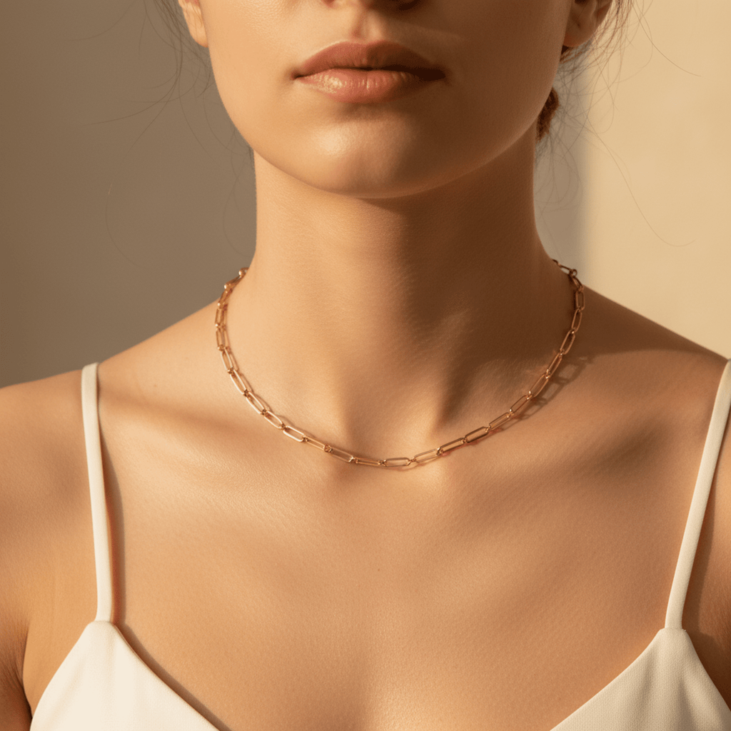 Lien Rectangulaire Necklace - 18k Gold Plated Jewelry Switzerland
