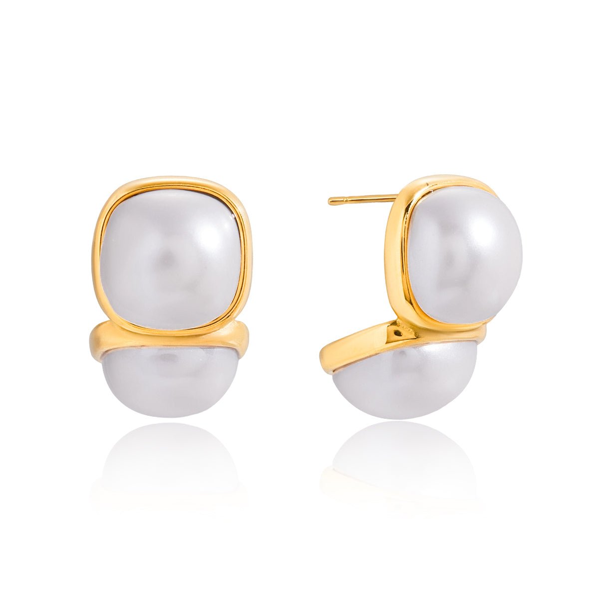 Lune de Nacre Earrings - 18k Gold Plated Jewelry Switzerland
