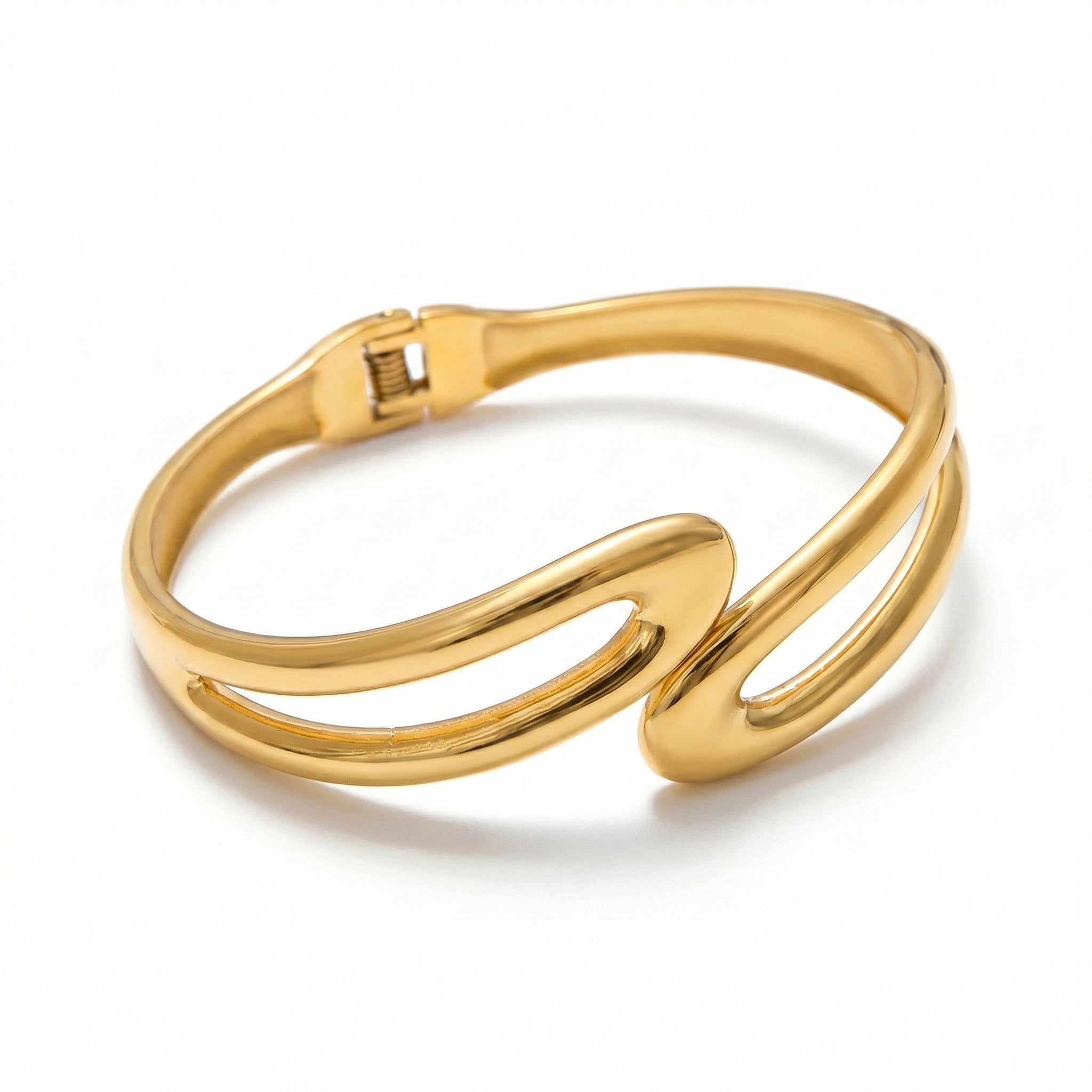 Manchette Étreinte Fluide Bracelet - 18k Gold Plated Jewelry Switzerland