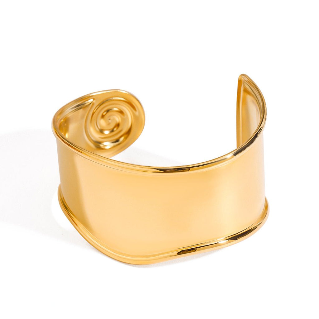 Manchette Spirale d’Or Bracelet - 18k Gold Plated Jewelry Switzerland