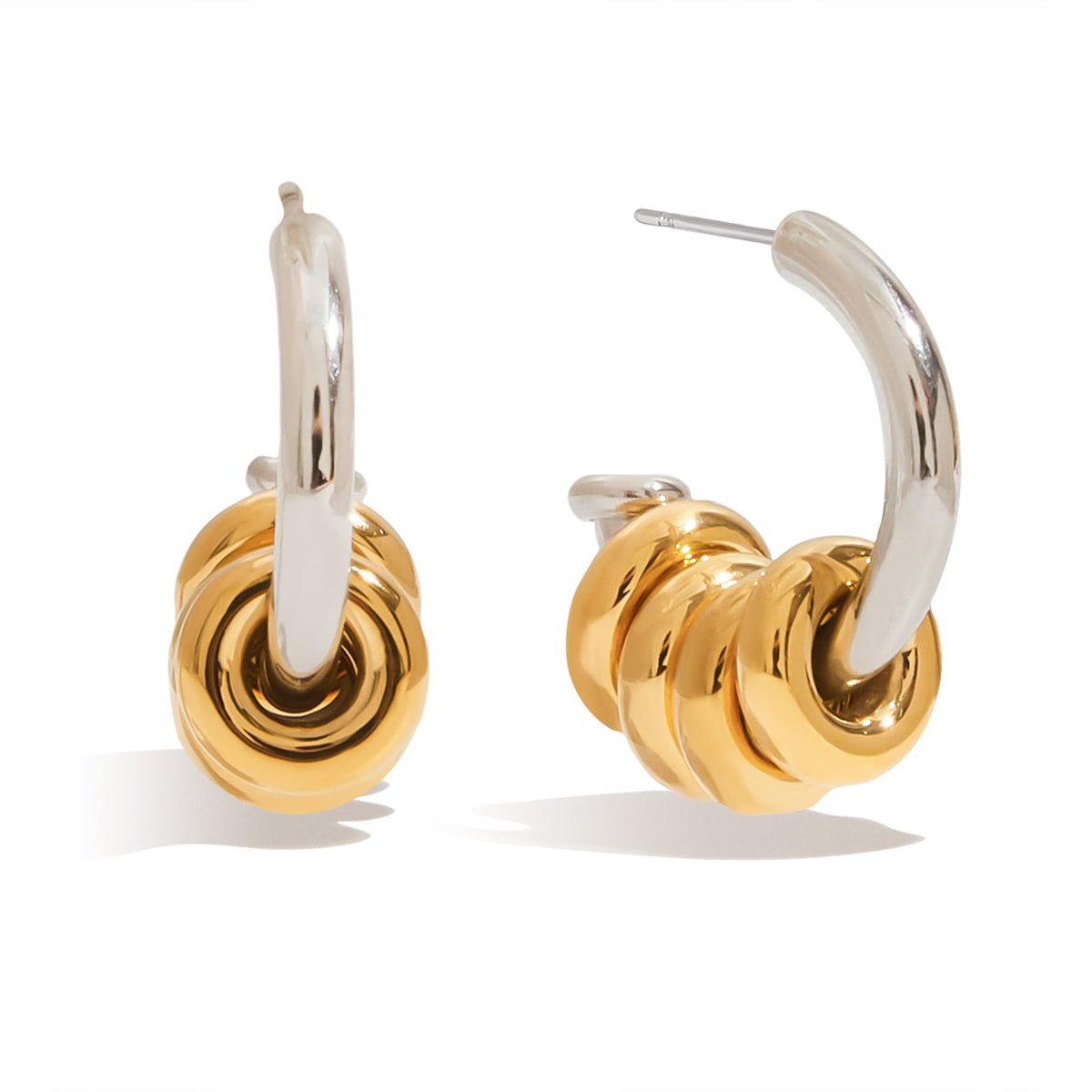 Noeud Bicolore Earrings - 18k Gold Plated Jewelry Switzerland
