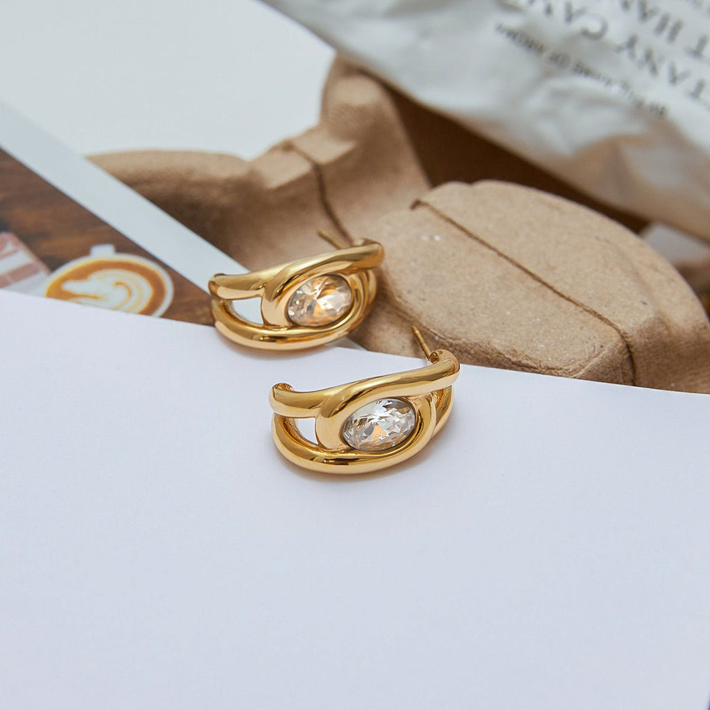 Noeud de Champagne Earrings - 18k Gold Plated Jewelry Switzerland