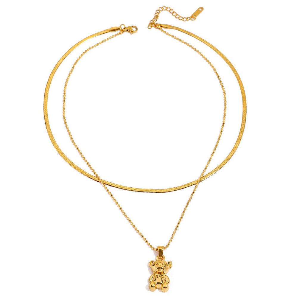 Ourson Doré Necklace - 18k Gold Plated Jewelry Switzerland