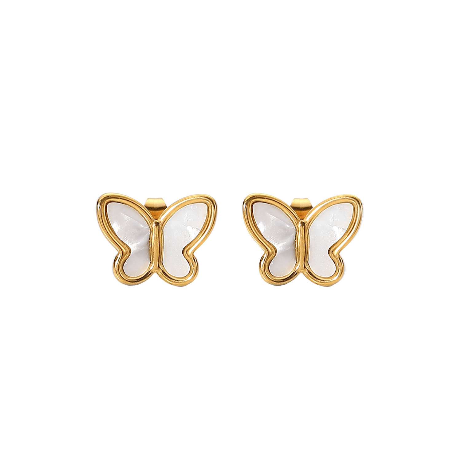 Papillon de Nacre Earrings - 18k Gold Plated Jewelry Switzerland