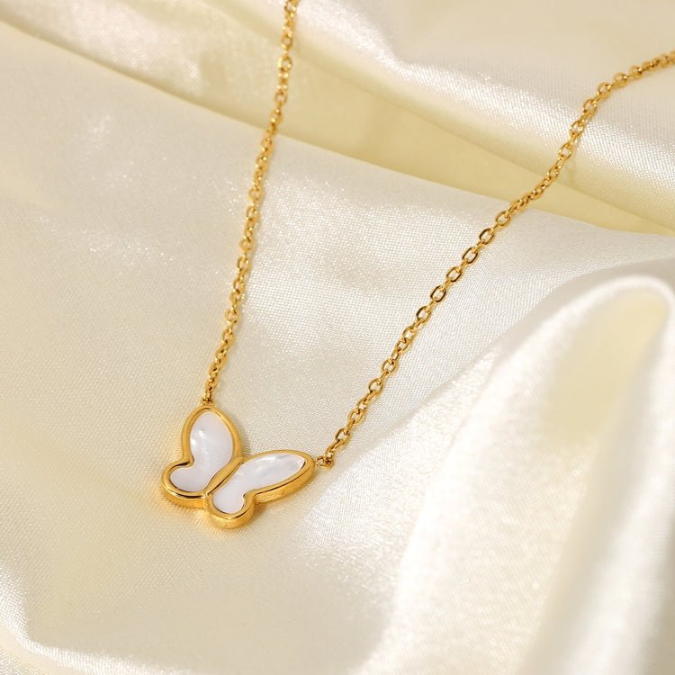 Papillon de Nacre Necklace - 18k Gold Plated Jewelry Switzerland