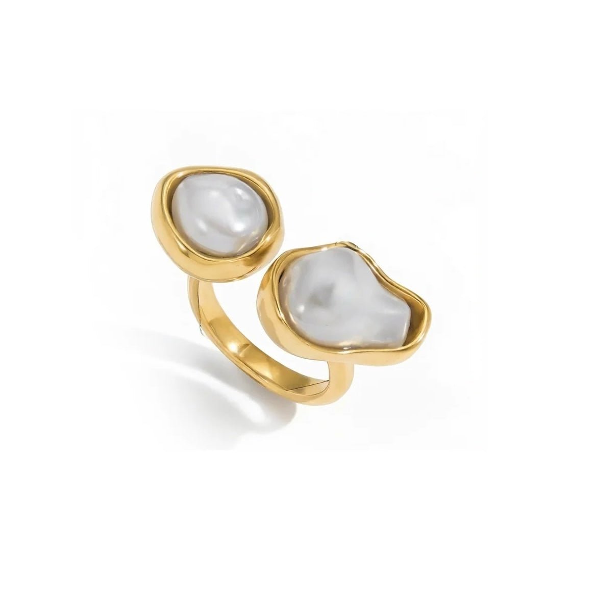Perle Baroque Duo Ring - 18k Gold Plated Jewelry Switzerland