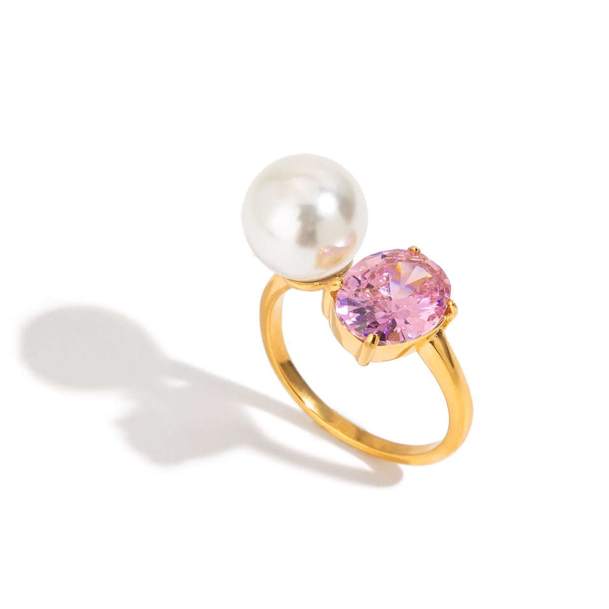 Perle et Rose Ring - 18k Gold Plated Jewelry Switzerland