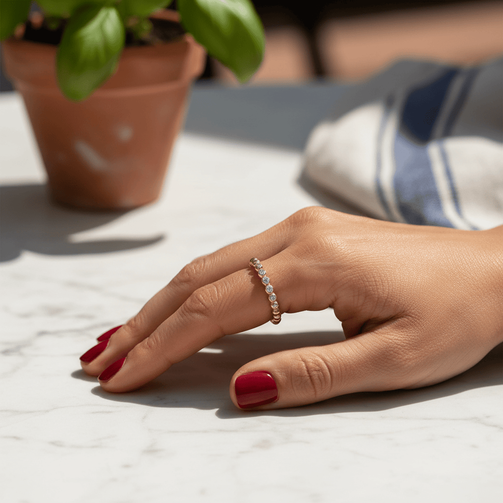 Sphère Étoilée Open Ring - 18k Gold Plated Jewelry Switzerland