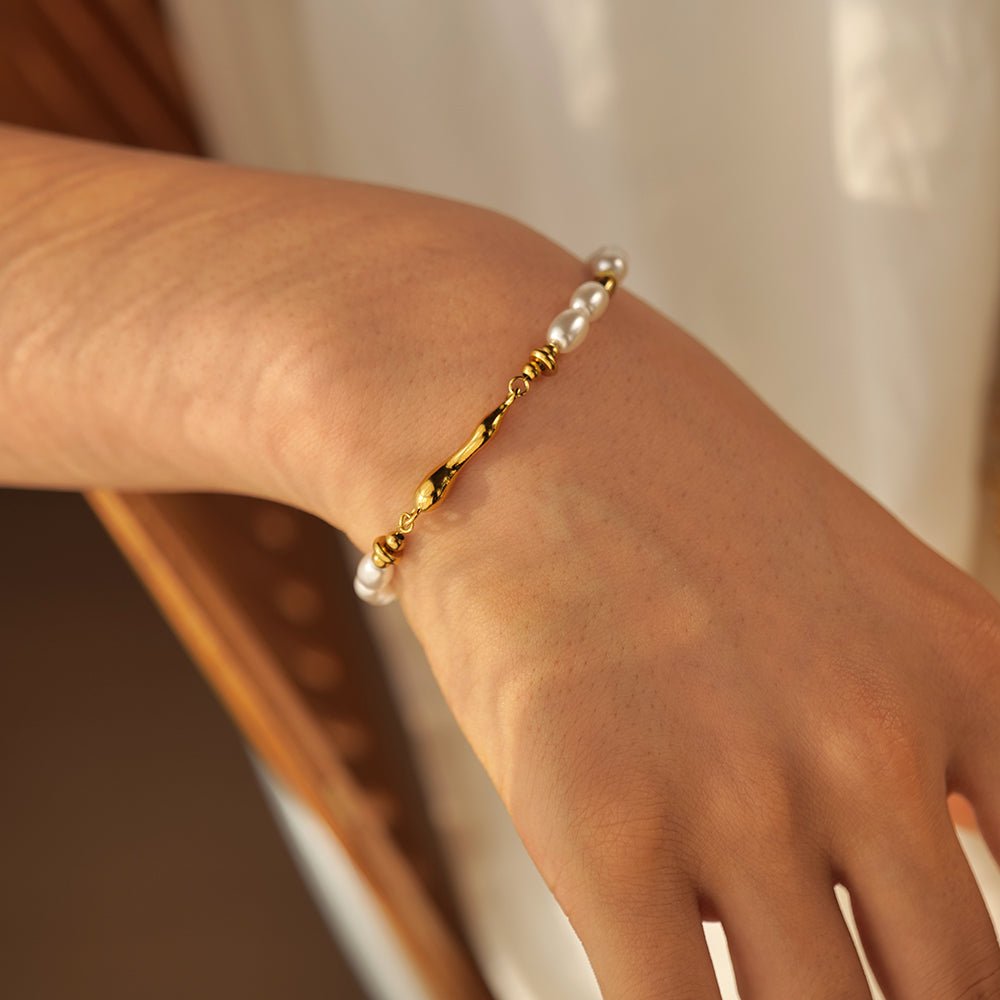 Perle Fluide Bracelet - 18k Gold Plated Jewelry Switzerland