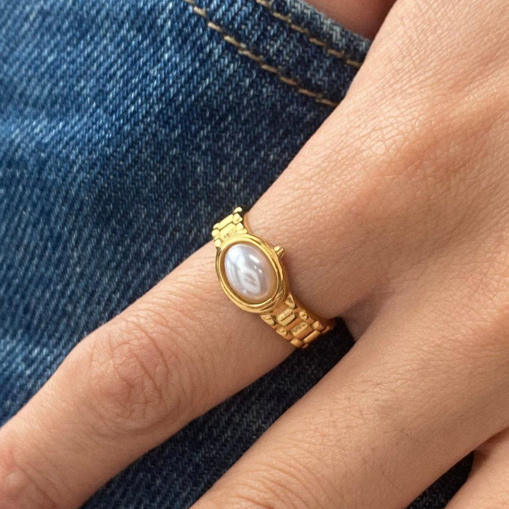 Perle Gardienne Ring - 18k Gold Plated Jewelry Switzerland